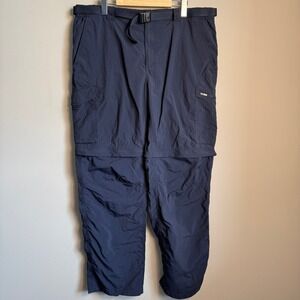 Columbia Pants Mens 38x32 Navy Omni-Shade Convertible Zip Off Hiking Cargo Nylon